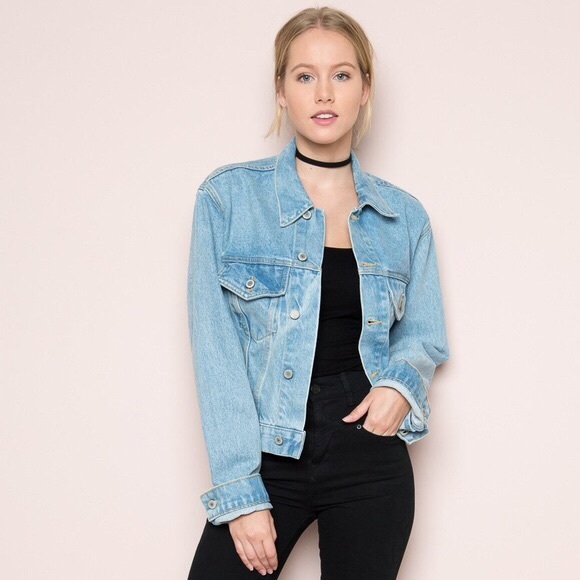 brandy melville cropped denim jacket